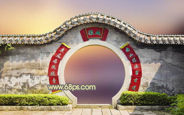 Photoshop合成中式园林黄昏美景效果,PS教程,PS家园网