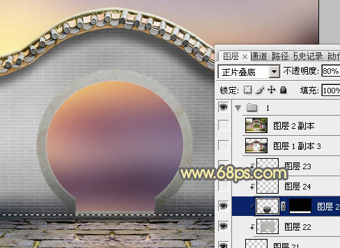 Photoshop合成中式园林黄昏美景效果,PS教程,PS家园网