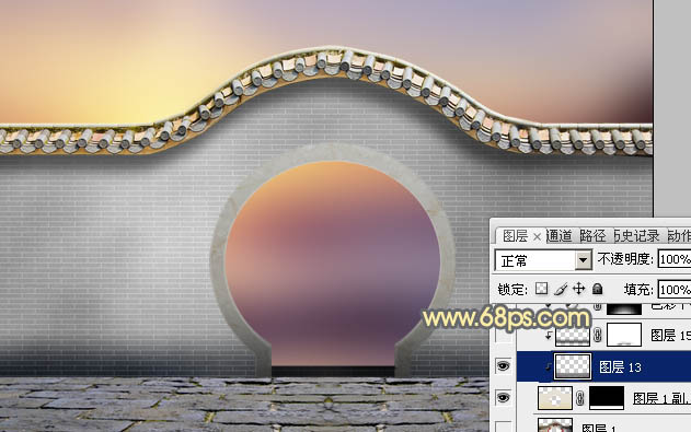 Photoshop合成中式园林黄昏美景效果,PS教程,PS家园网