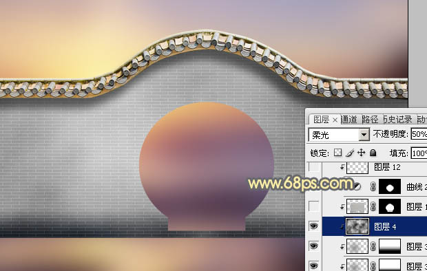 Photoshop合成中式园林黄昏美景效果,PS教程,PS家园网