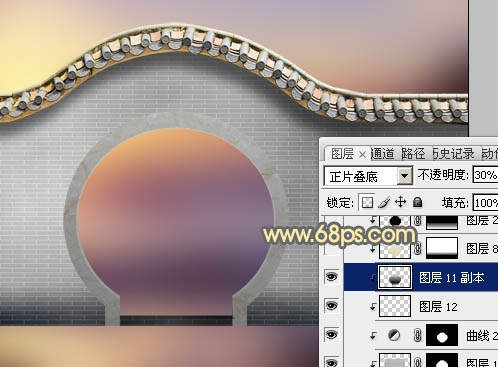 Photoshop合成中式园林黄昏美景效果,PS教程,PS家园网