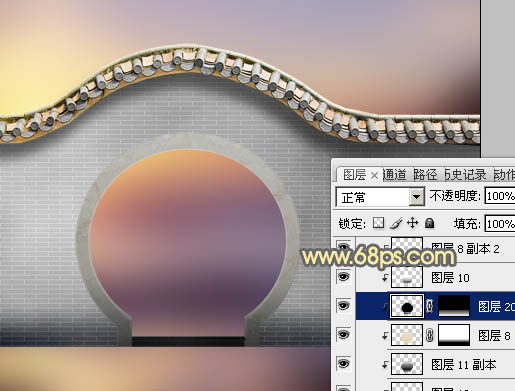 Photoshop合成中式园林黄昏美景效果,PS教程,PS家园网