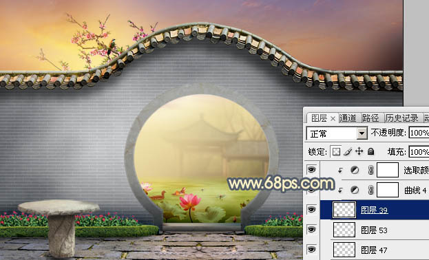 Photoshop合成中式园林黄昏美景效果,PS教程,PS家园网