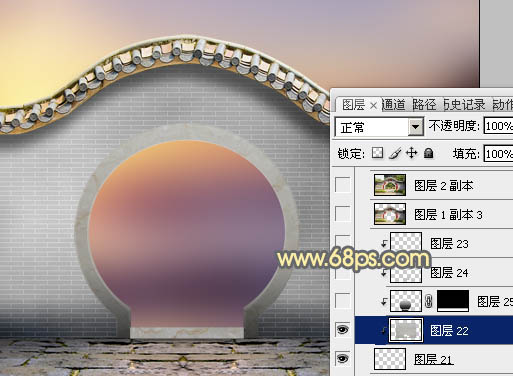 Photoshop合成中式园林黄昏美景效果,PS教程,PS家园网