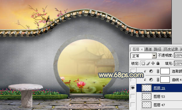 Photoshop合成中式园林黄昏美景效果,PS教程,PS家园网