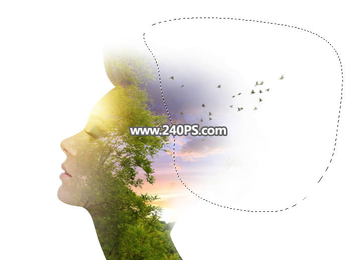 Photoshop制作创意的人像和风景二次曝光效果,PS教程,PS家园网