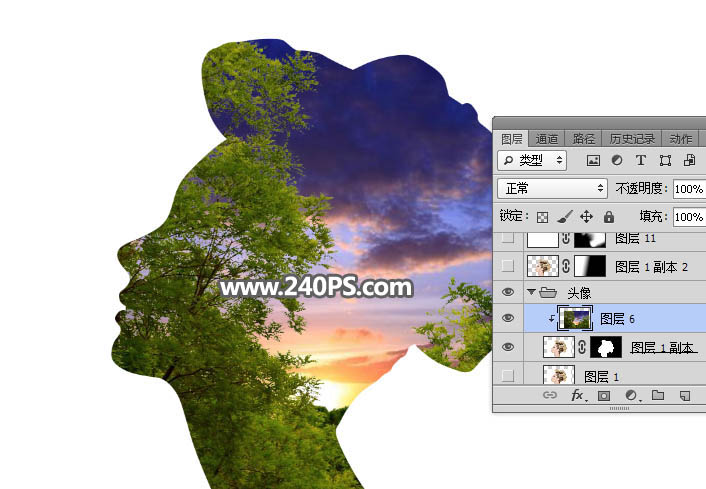 Photoshop制作创意的人像和风景二次曝光效果,PS教程,PS家园网