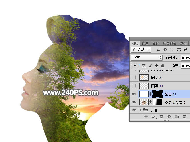 Photoshop制作创意的人像和风景二次曝光效果,PS教程,PS家园网