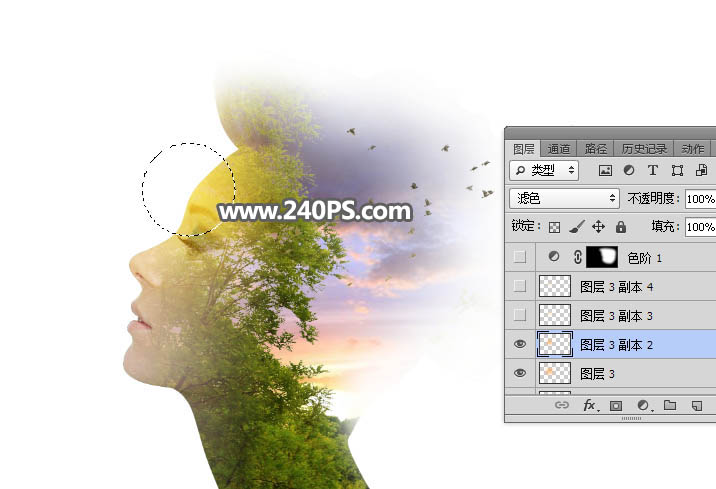 Photoshop制作创意的人像和风景二次曝光效果,PS教程,PS家园网