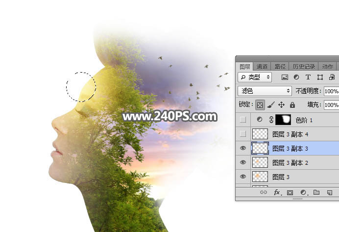 Photoshop制作创意的人像和风景二次曝光效果,PS教程,PS家园网