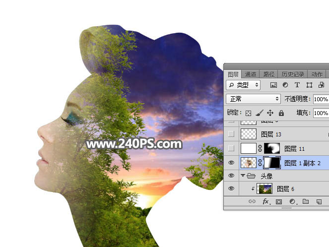 Photoshop制作创意的人像和风景二次曝光效果,PS教程,PS家园网