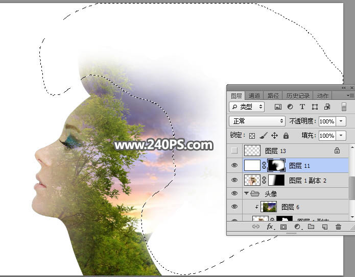 Photoshop制作创意的人像和风景二次曝光效果,PS教程,PS家园网