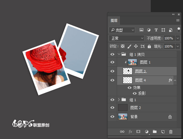 Photoshop制作创意的宝丽来相框拼图效果,PS教程,PS家园网