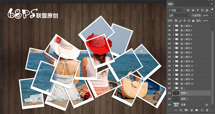 Photoshop制作创意的宝丽来相框拼图效果,PS教程,PS家园网
