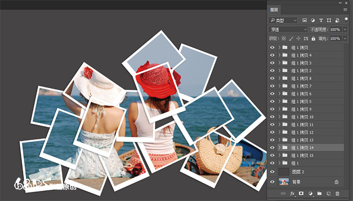 Photoshop制作创意的宝丽来相框拼图效果,PS教程,PS家园网