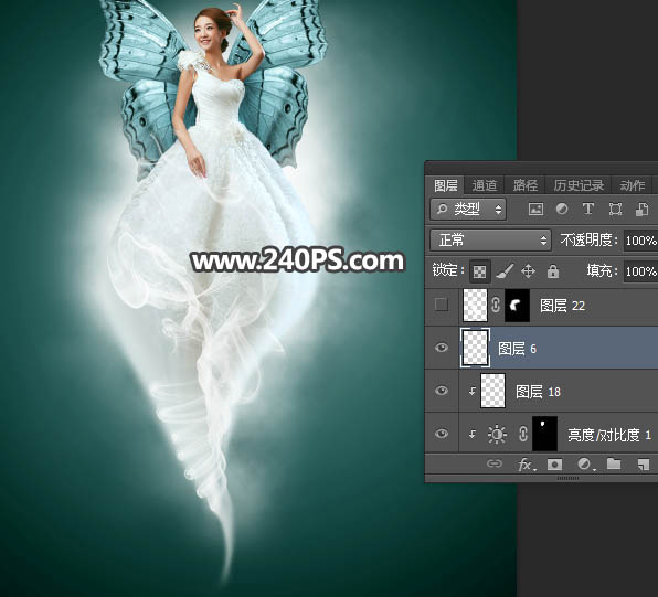 Photoshop合成蓝色风格的蝴蝶仙子出生场景,PS教程,PS家园网