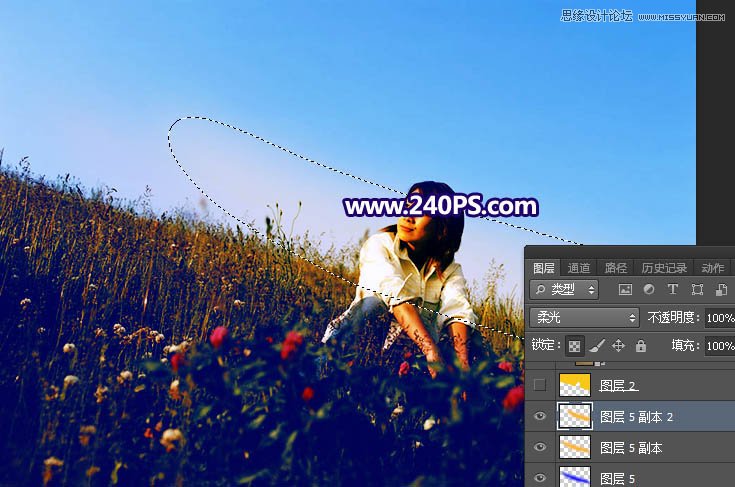 Photoshop给花园的人像照片添加唯美的霞光,PS教程,PS家园网
