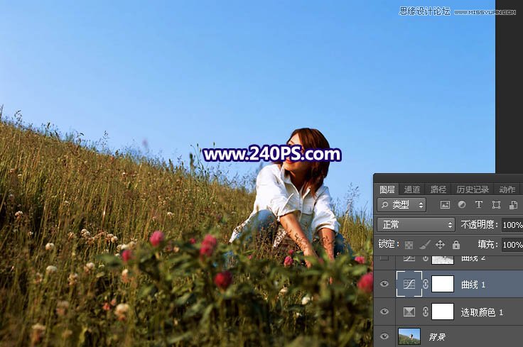 Photoshop给花园的人像照片添加唯美的霞光,PS教程,PS家园网