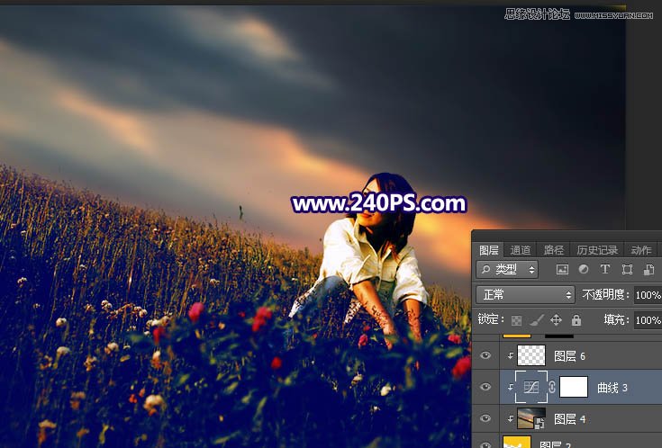 Photoshop给花园的人像照片添加唯美的霞光,PS教程,PS家园网