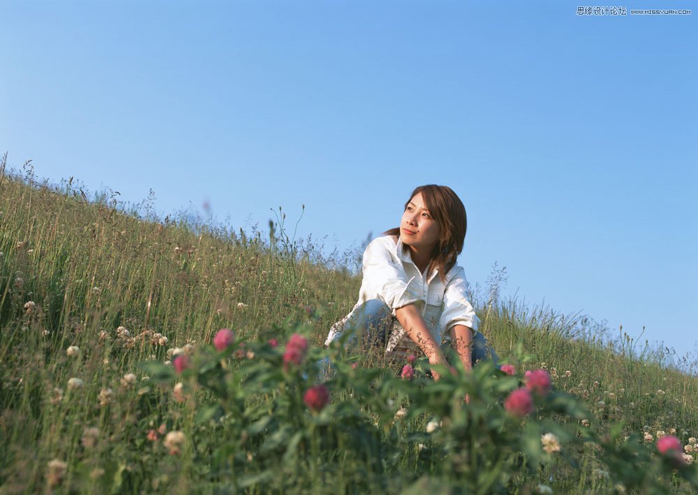 Photoshop给花园的人像照片添加唯美的霞光,PS教程,PS家园网