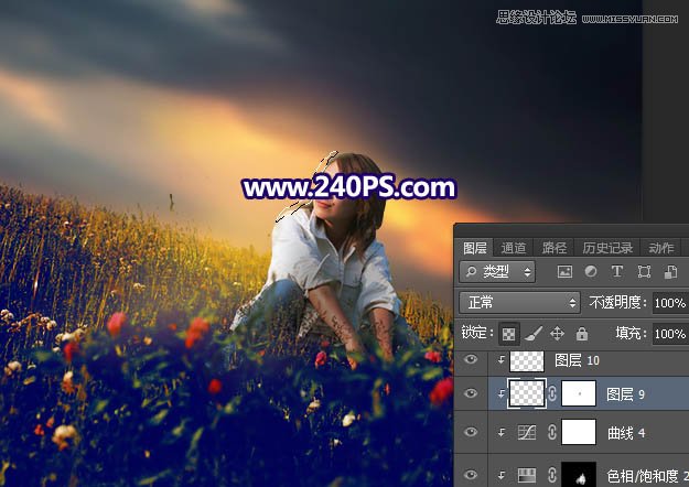 Photoshop给花园的人像照片添加唯美的霞光,PS教程,PS家园网