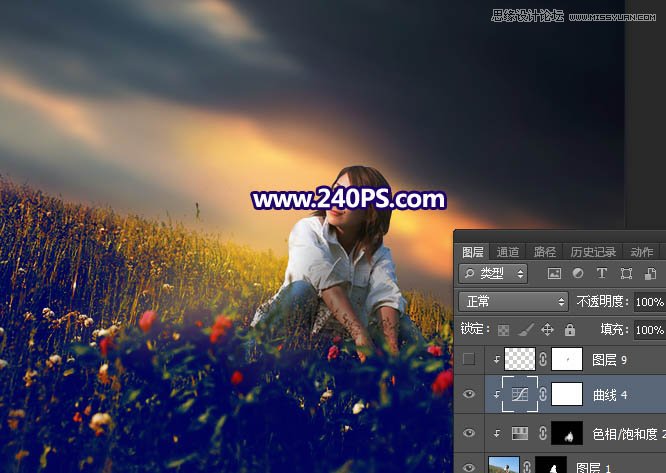 Photoshop给花园的人像照片添加唯美的霞光,PS教程,PS家园网