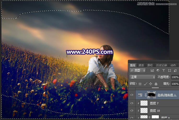 Photoshop给花园的人像照片添加唯美的霞光,PS教程,PS家园网
