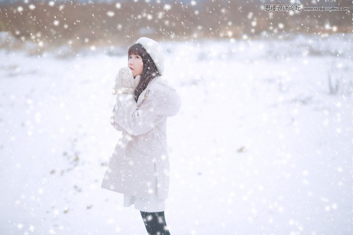 Photoshop给冬季外景照片添加下雪效果图,PS教程,PS家园网