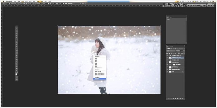 Photoshop给冬季外景照片添加下雪效果图,PS教程,PS家园网