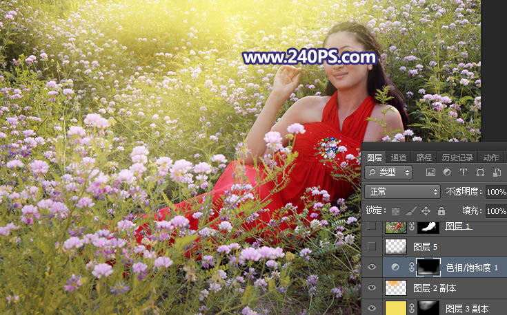 Photoshop给花园中的女孩添加丁达尔光线效果,PS教程,PS家园网