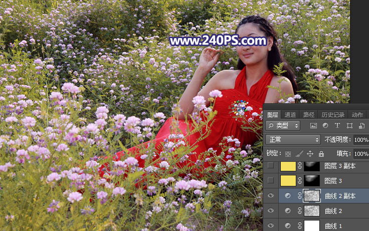 Photoshop给花园中的女孩添加丁达尔光线效果,PS教程,PS家园网