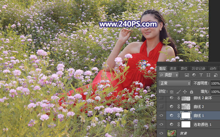 Photoshop给花园中的女孩添加丁达尔光线效果,PS教程,PS家园网