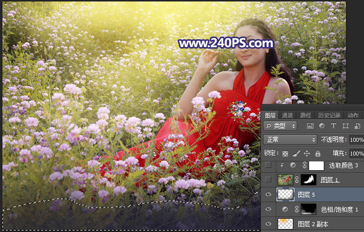 Photoshop给花园中的女孩添加丁达尔光线效果,PS教程,PS家园网