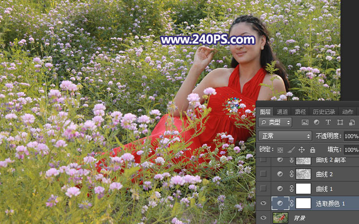 Photoshop给花园中的女孩添加丁达尔光线效果,PS教程,PS家园网