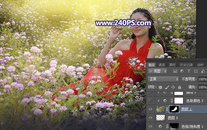 Photoshop给花园中的女孩添加丁达尔光线效果,PS教程,PS家园网