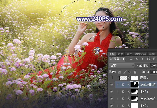 Photoshop给花园中的女孩添加丁达尔光线效果,PS教程,PS家园网