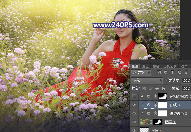Photoshop给花园中的女孩添加丁达尔光线效果,PS教程,PS家园网