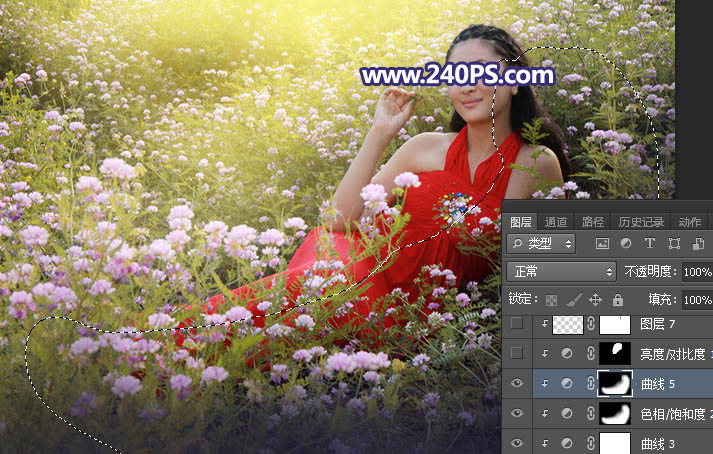 Photoshop给花园中的女孩添加丁达尔光线效果,PS教程,PS家园网