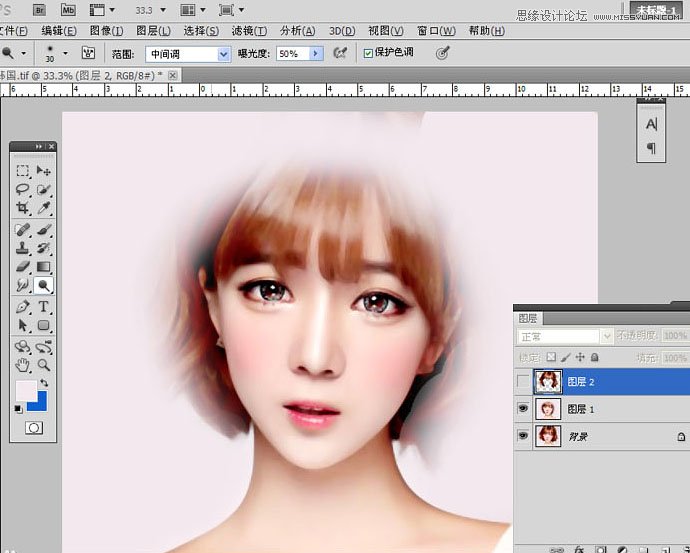 Photoshop快速把美女照片转成唯美手绘效果,PS教程,PS家园网