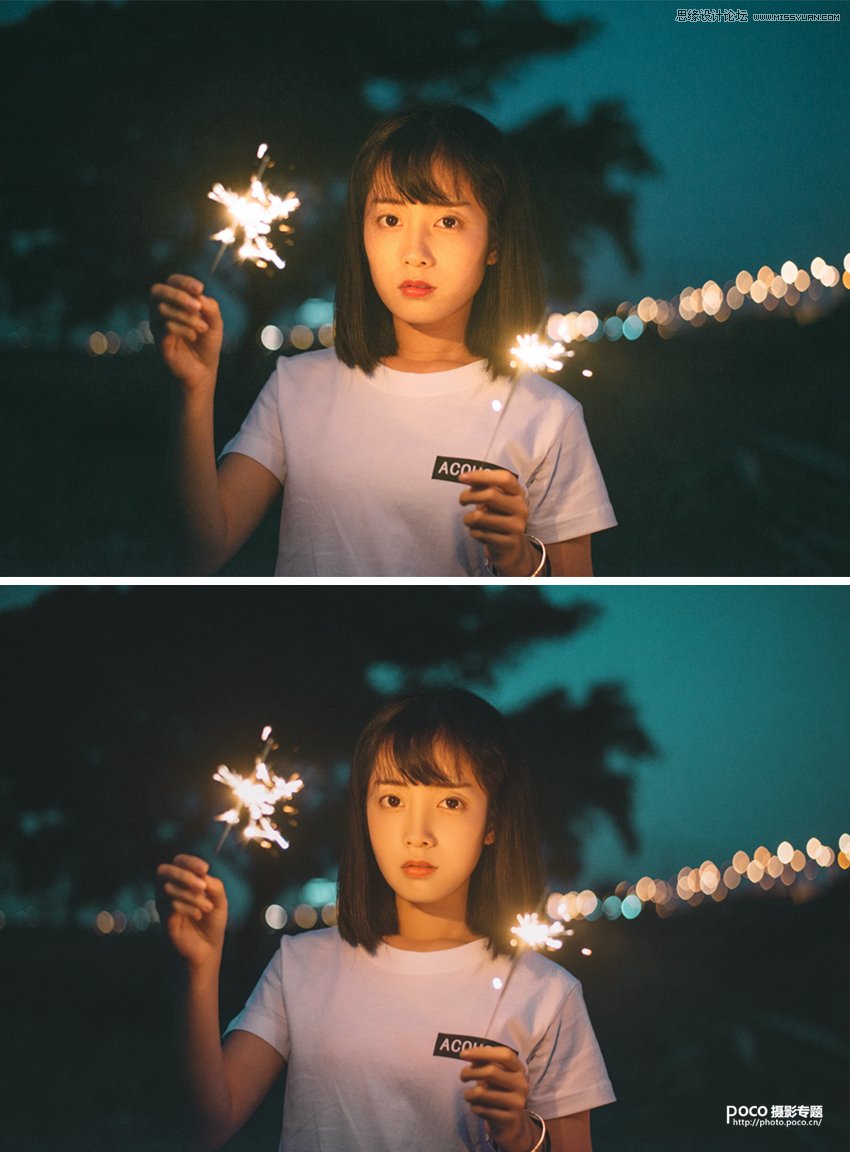 Photoshop调出夜景曝光不足人像唯美效果,PS教程,PS家园网