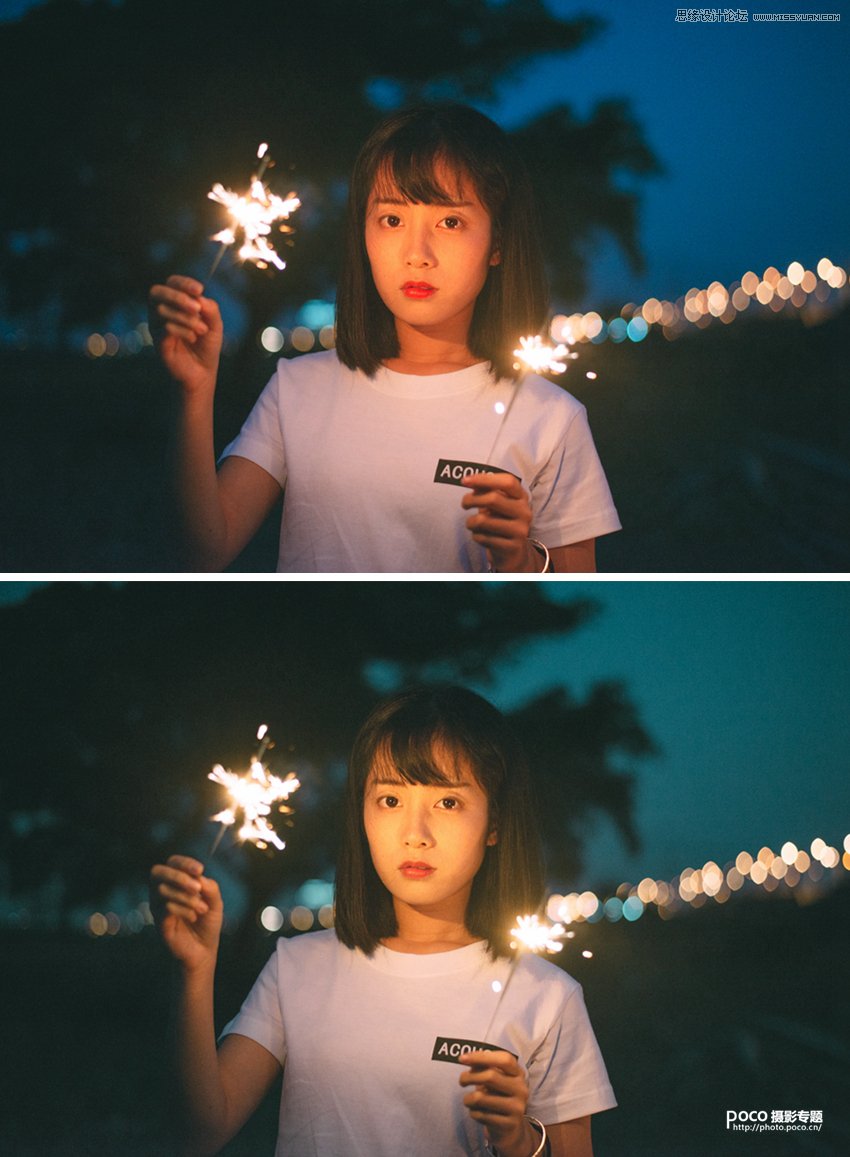 Photoshop调出夜景曝光不足人像唯美效果,PS教程,PS家园网