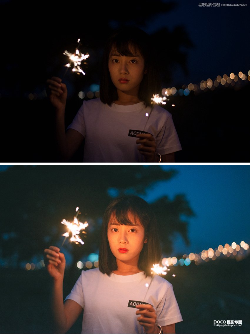 Photoshop调出夜景曝光不足人像唯美效果,PS教程,PS家园网