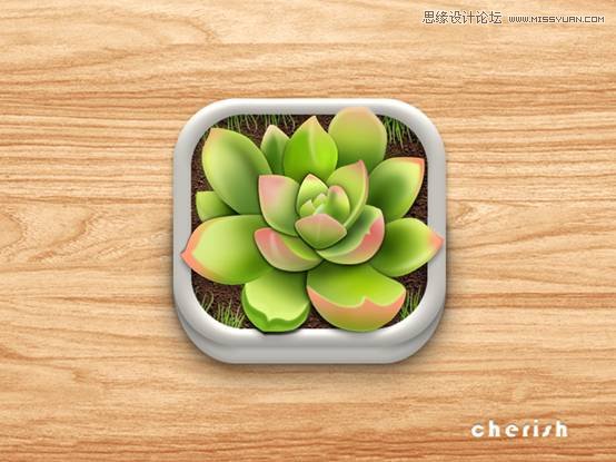 Photoshop详解多肉植物拟物化ICON绘制,PS教程,PS家园网
