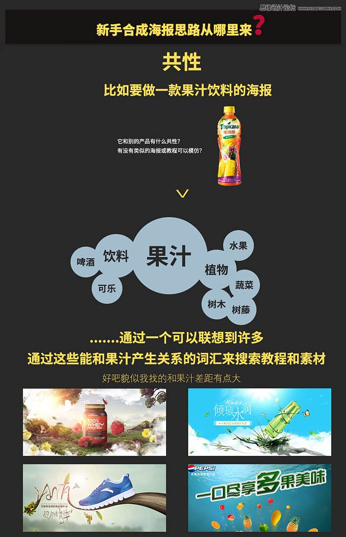 Photoshop设计大气时尚的水果饮料海报,PS教程,PS家园网