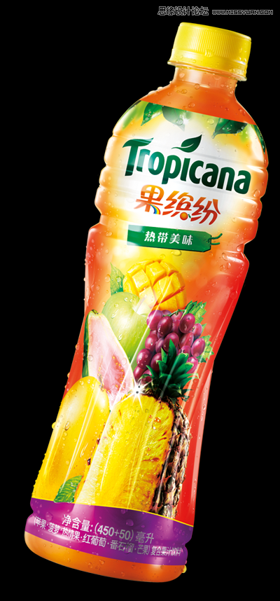 Photoshop设计大气时尚的水果饮料海报,PS教程,PS家园网