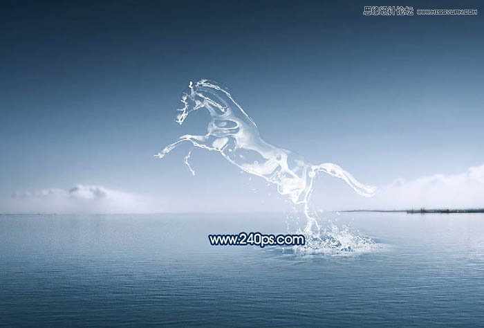 Photoshop制作从水面飞起的创意水马效果,PS教程,PS家园网