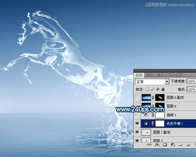 Photoshop制作从水面飞起的创意水马效果,PS教程,PS家园网