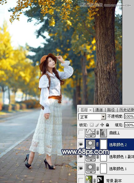 Photoshop给外景人像添加金黄色夕阳效果,PS教程,PS家园网