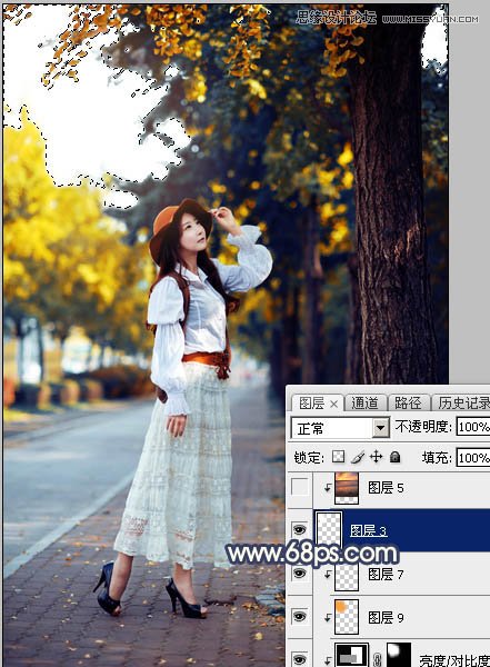 Photoshop给外景人像添加金黄色夕阳效果,PS教程,PS家园网