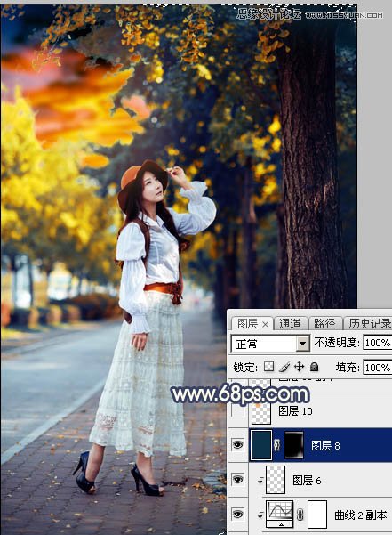 Photoshop给外景人像添加金黄色夕阳效果,PS教程,PS家园网